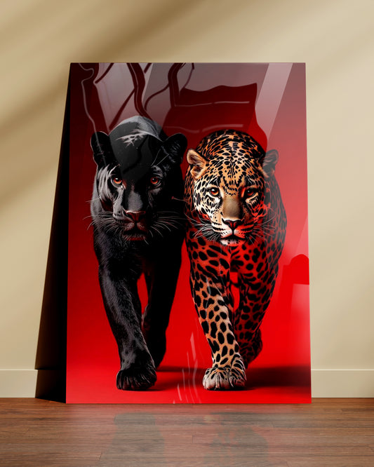 Black Panther × Leopard – Alpha Walk | Metal Poster