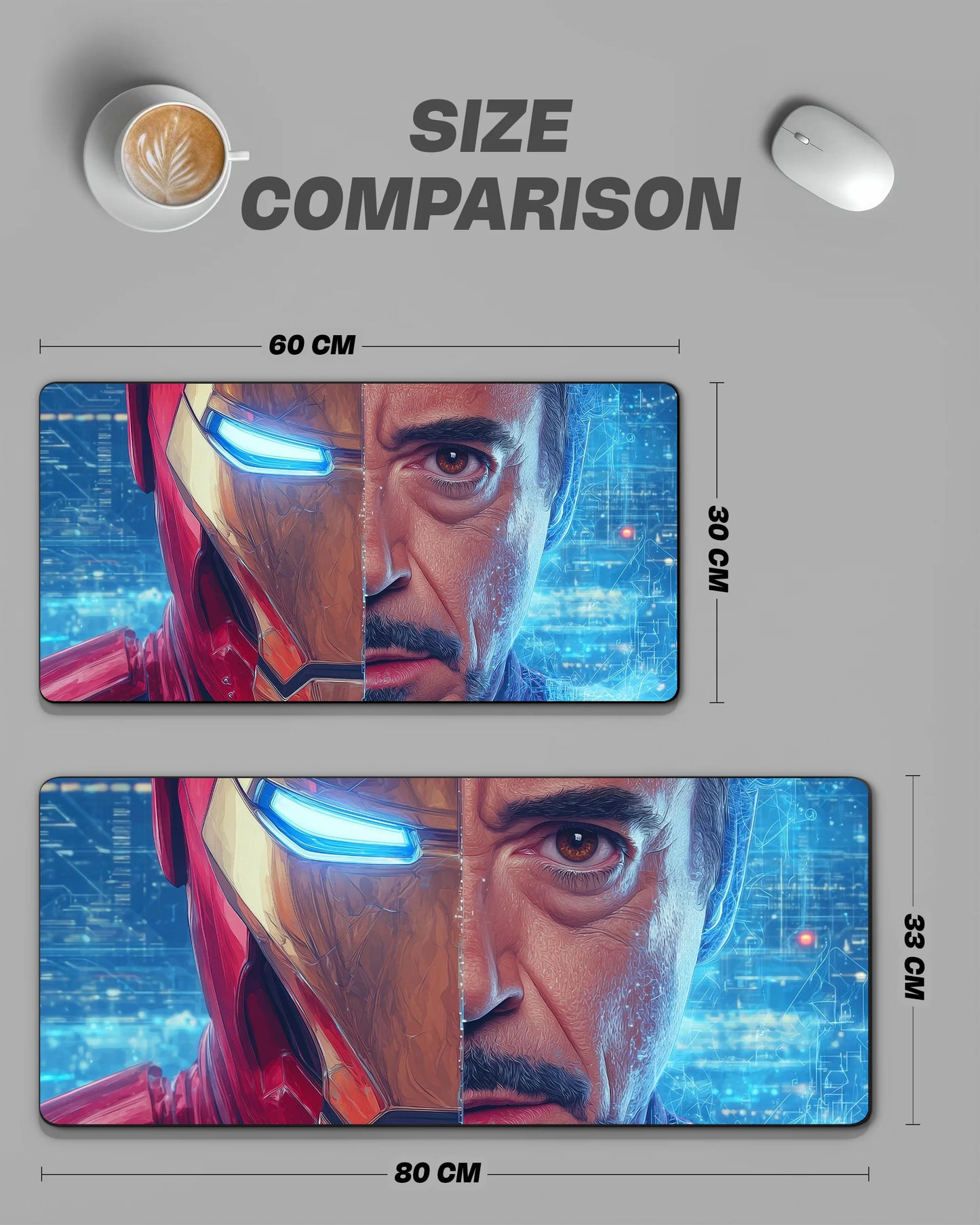 Iron Man & Tony Stark Desk Mat | Marvel Extended Gaming & Office Mouse Pad