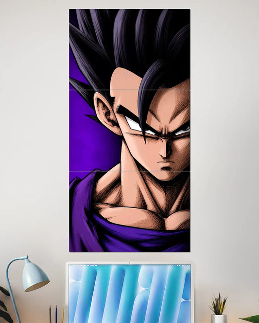 Vegeta Purple Background Split Wall Poster | Dragon Ball Anime Art