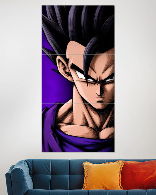 Vegeta Purple Background Split Wall Poster | Dragon Ball Anime Art