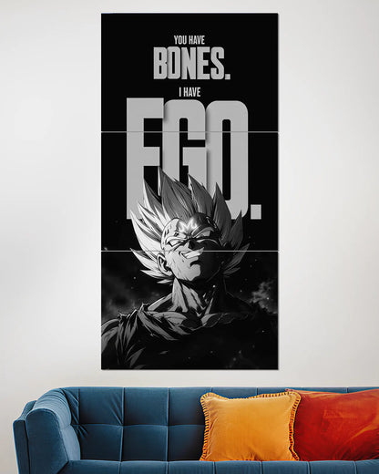 Vegeta You Have Bones I Have Ego Split Wall Poster | Dragon Ball Anime Art