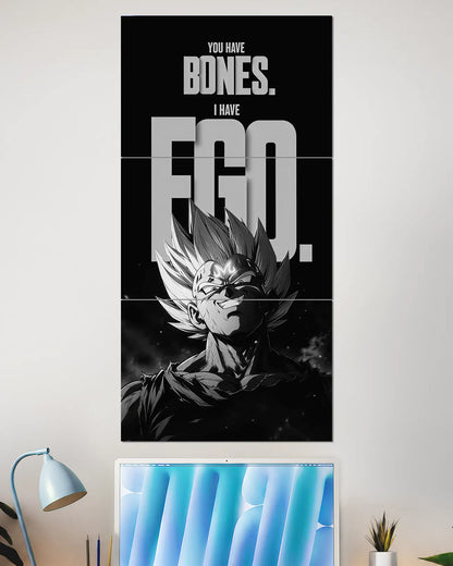 Vegeta You Have Bones I Have Ego Split Wall Poster | Dragon Ball Anime Art